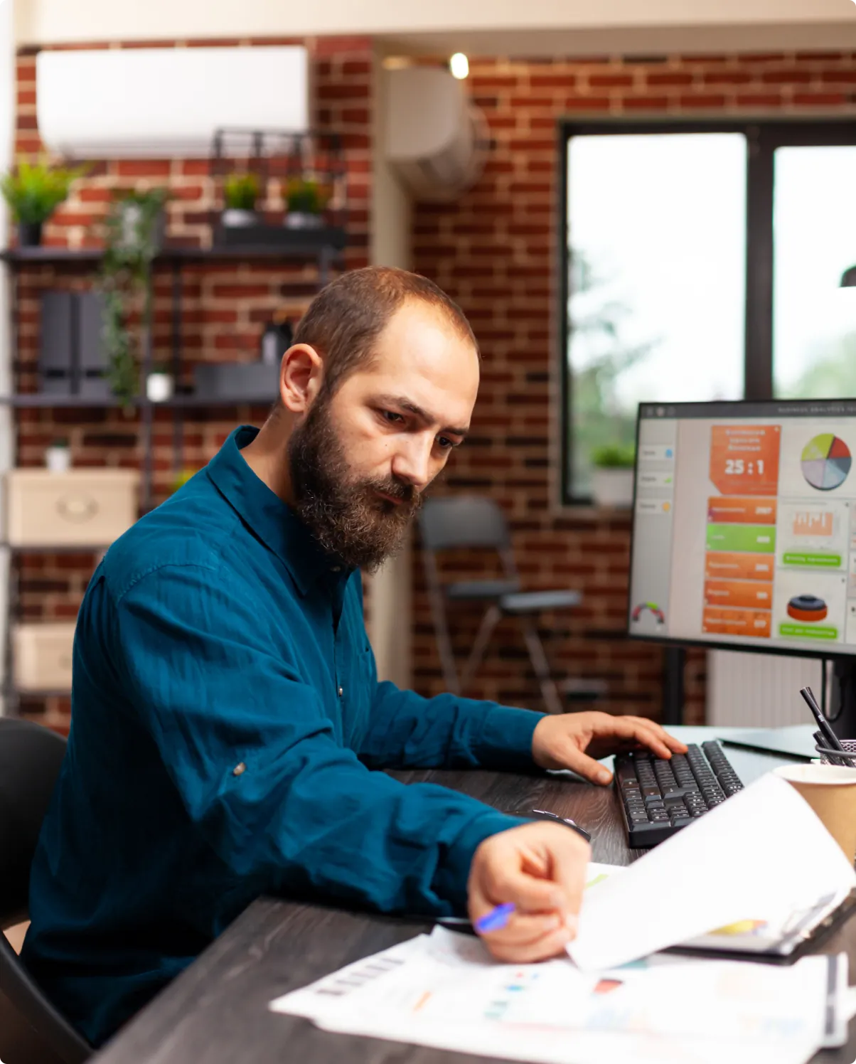 A marketing professional reviewing a campaign plan