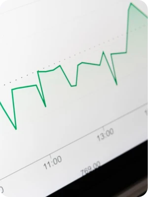 Organic ranking growth chart on a screen