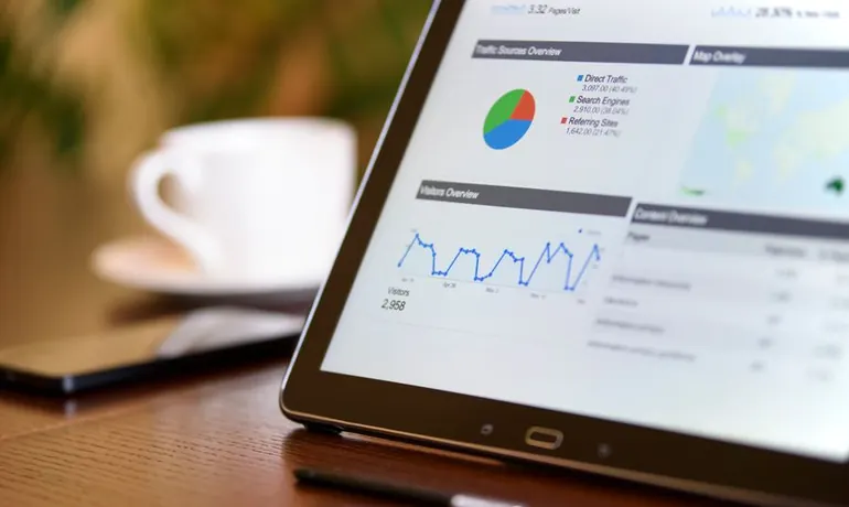 Traffic analytics dashboard open on a tablet