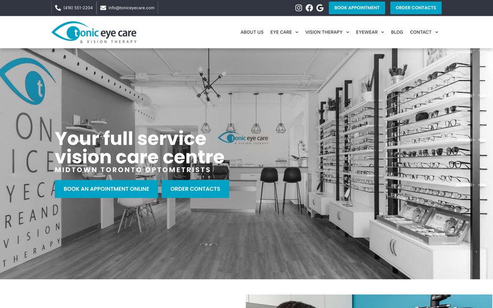 Tonic Eye Care website